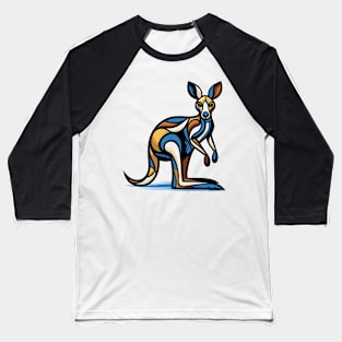 Pop art kangaroo illustration. cubism illustration of a kangaroo Baseball T-Shirt